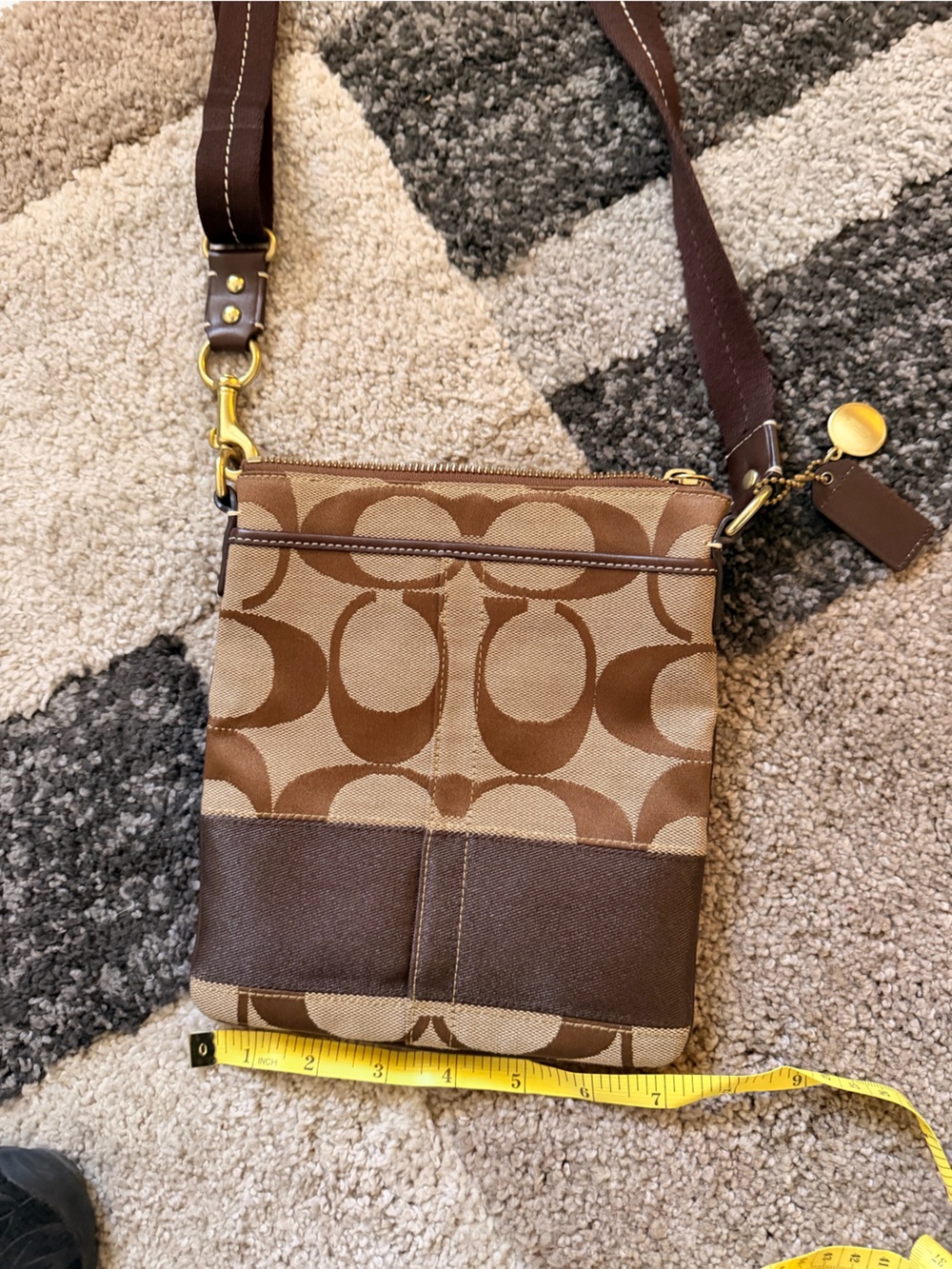 Coach Brown Signature Canvas Messenger Crossbody
